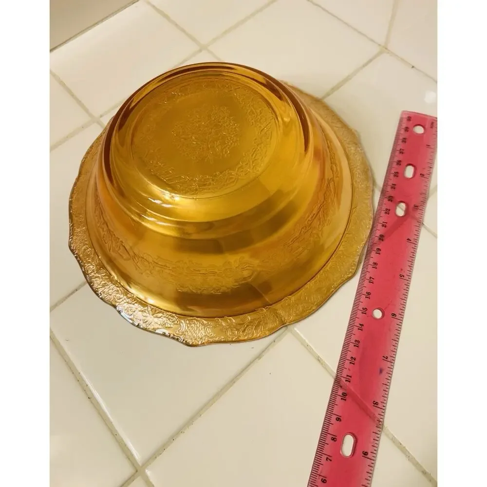Federal Glass Normandie Pattern Marigold Carnival Glass 8.5” Serving Bowl
